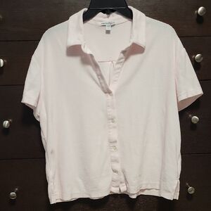 James Perse Light Pink Cotton Button-Down Shirt Sz 3/ Sz L